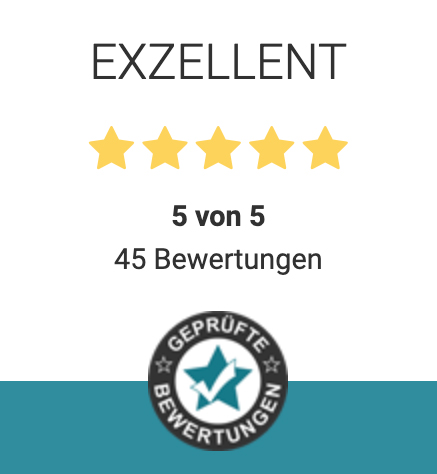 Exzellent 5 von 5 bei 45 Bewertungen | Geprüfte Bewertungen
